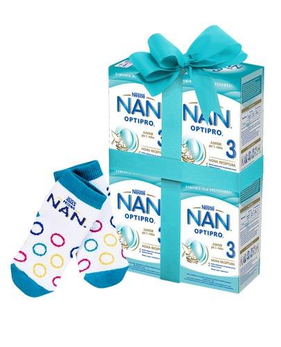 NESTLE NAN OPTIPRO 3 Mleko modyfikowane w proszku po 1 roku - 4 x 800 g + Skarpetki w prezencie - Apteka internetowa Melissa
