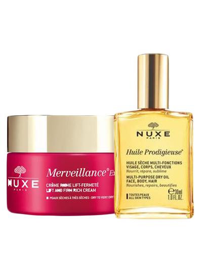 NUXE MERVEILLANCE EXPERT ENRICHE Krem liftingujący i ujędrniający do skóry suchej i bardzo suchej - 50 ml + NUXE REVE DE MIEL Krem do rąk i paznokci - 50 ml - Apteka internetowa Melissa