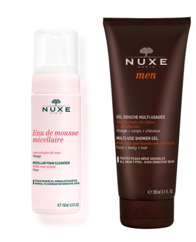 NUXE PŁATKI RÓŻY Delikatna pianka do oczyszczania - 150 ml + Prezent NUXE MEN Żel pod prysznic - 200 ml - Apteka internetowa Melissa