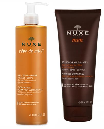 NUXE REVE DE MIEL Bogaty żel do mycia twarzy i ciała - 400 ml + Prezent NUXE MEN Żel pod prysznic - 200 ml - Apteka internetowa Melissa