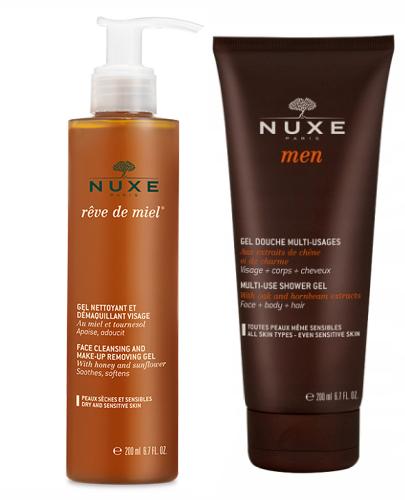 NUXE REVE DE MIEL Żel do oczyszczania i demakijażu twarzy - 200 ml + Prezent NUXE MEN Żel pod prysznic - 200 ml Data ważności: 2019.02.28 - Apteka internetowa Melissa