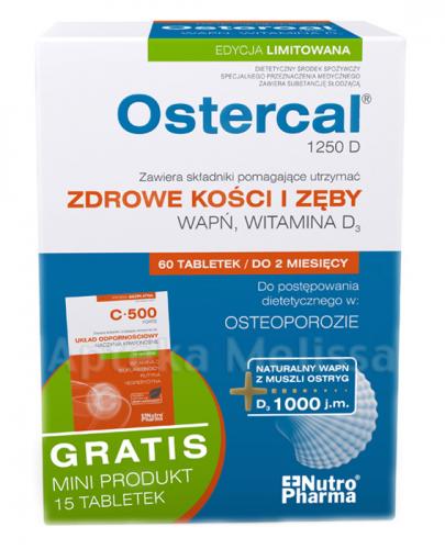 OSTERCAL 1250 D - 60 tabl. (blistry) + C500 FORTE - 15 tabl. GRATIS ! - Apteka internetowa Melissa