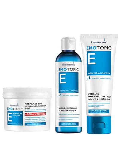 PHARMACERIS EMOTOPIC Preparat intensywnie natłuszczający do ciała 3w1 - 500 ml + PHARMACERIS EMOTOPIC Szampon kojący - 250 ml + PHARMACERIS EMOTOPIC Emulsja do kąpieli - 200 ml - Apteka internetowa Melissa