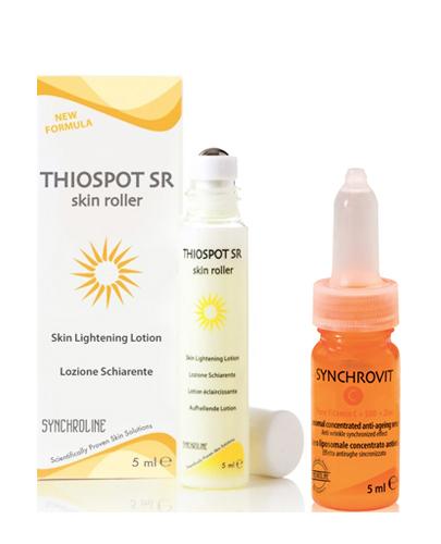 SYNCHROLINE THIOSPOT SKIN Roller do skóry z przebarwieniami - 5 ml + SYNCHROLINE SYNCHROVIT C Serum - 5 ml - Apteka internetowa Melissa
