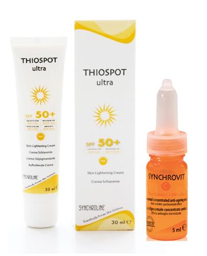 SYNCHROLINE THIOSPOT ULTRA Krem do skóry z przebarwieniami SPF50+ - 30 ml + SYNCHROLINE SYNCHROVIT C Serum - 5 ml - Apteka internetowa Melissa