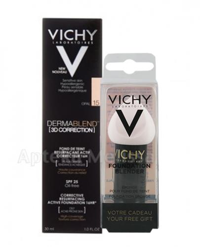 VICHY DERMABLEND Podkład wyrównujący korekta 3D 15 - 30 ml + Prezent Gąbka blender do makijażu - Apteka internetowa Melissa