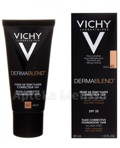 VICHY DERMABLEND Podkład (fluid) korygujący 45 gold - 30 ml + Prezent Gąbka blender do makijażu - Apteka internetowa Melissa