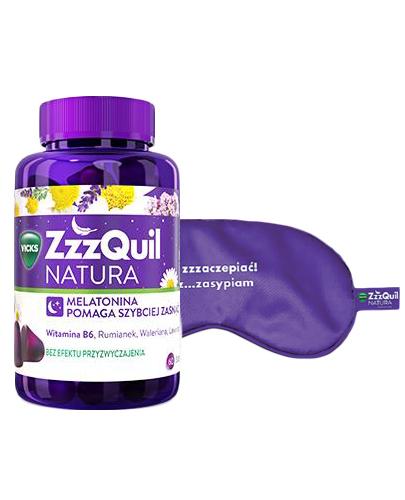Vicks ZzzQuil Natura o smaku owoców leśnych - 60 Żelek + Opaska na oczy do spania - Apteka internetowa Melissa