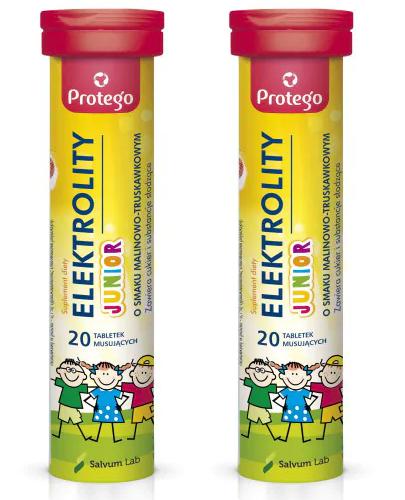 Protego Elektrolity Junior o smaku malinowo-truskawkowym, 2 x 20 tabletek musujących - Apteka internetowa Melissa  