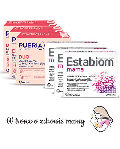  Pueria Duo, 3 x 90 kaps. + ESTABIOM MAMA (PROBIOTYK), 3 x 20 kaps. - Apteka internetowa Melissa  