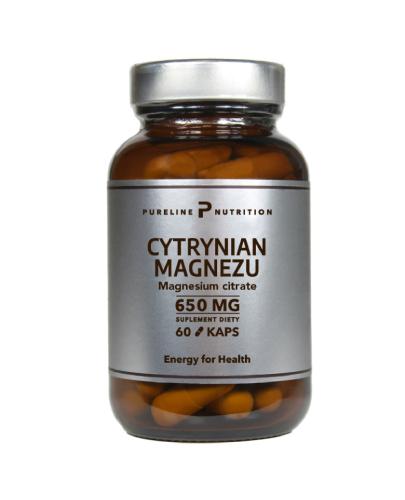  PURELINE NUTRITION Cytrynian Magnezu 650 mg, 60 kapsułek - Apteka internetowa Melissa  