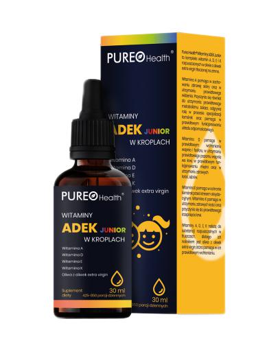  Pureo Health Witaminy ADEK Junior w kroplach, 30 ml cena, opinie, właściwości - Apteka internetowa Melissa  