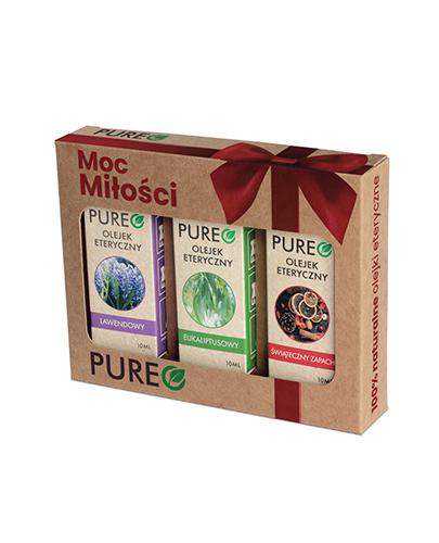 Pureo Moc Miłości Naturalne Olejki Eteryczne Zestaw Olejek lawendowy, 10 ml + Olejek eukaliptusowy, 10 ml + Olejek świąteczny zapach, 10 ml - Apteka internetowa Melissa