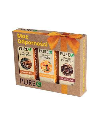 Pureo Moc Odporności Naturalne Olejki Eteryczne Zestaw Olejek cynamonowy, 10 ml + Olejek pomarańczowy, 10 ml + Olejek goździkowy, 10 ml - Apteka internetowa Melissa