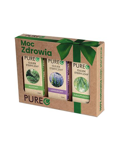 Pureo Moc Zdrowia Naturalne Olejki Eteryczne Zestaw Olejek pichtowy, 10 ml + Olejek lawendowy, 10 ml + Olejek eukaliptusowy, 10 ml - Apteka internetowa Melissa