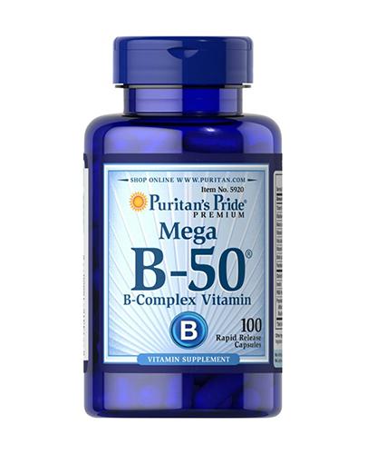  PURITAN'S PRIDE Mega B-50 B-Complex Vitamin - 100 kaps.  - Apteka internetowa Melissa  