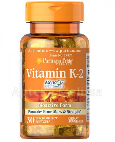 PURITAN'S PRIDE VITAMIN K-2 Witamina K-2 MenaQ7 50 mcg - 30 kaps. - Apteka internetowa Melissa