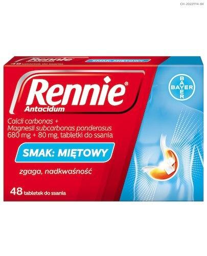RENNIE ANTACIDUM o smaku miętowym - 48 tabl. - Apteka internetowa Melissa