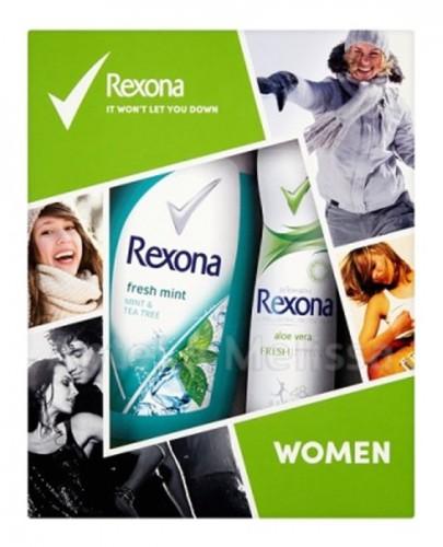  REXONA WOMEN  Aloe Vera antyperspirant w aerozolu - 150 ml + Fresh Mint żel pod prysznic - 250 ml  - Apteka internetowa Melissa  