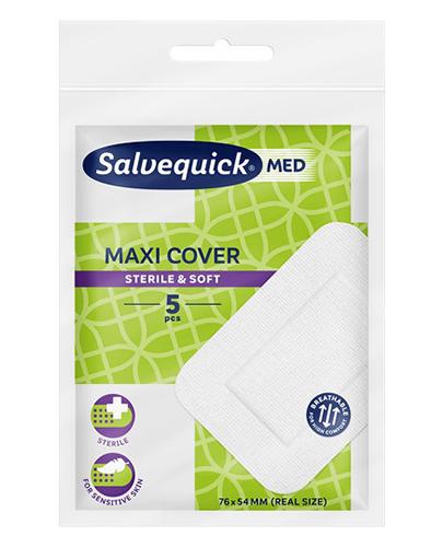 SALVEQUICK MAXI COVER Plaster samoprzylepny z opatrunkiem 76 mm x 54 mm - 5 szt. - Apteka internetowa Melissa