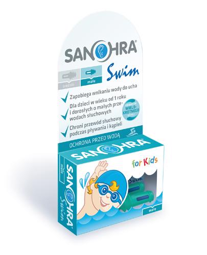  Sanohra Swim For Kids Zatyczki do uszu Chronią przewód słuchowy i błonę bębenkową przed wnikaniem wody - 1 para - cena, opinie, stosowanie - Apteka internetowa Melissa  