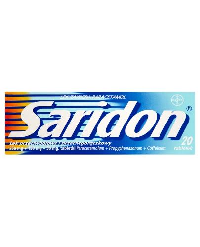 SARIDON, 20 tabl. Na różne rodzaje bólu, cena, opinie, wskazania - Apteka internetowa Melissa