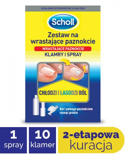 SCHOLL ZESTAW Na wrastające paznokcie klamry i spray - 1 szt. - Apteka internetowa Melissa
