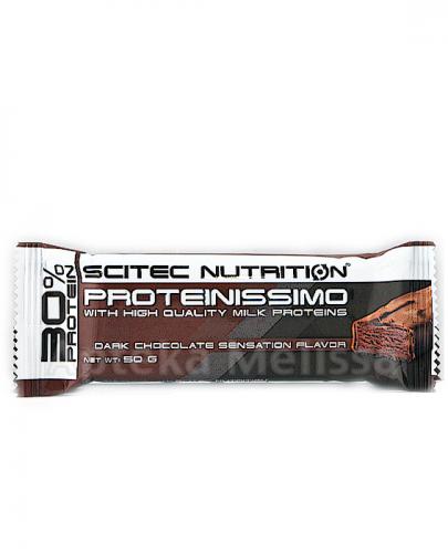  SCITEC NUTRITION PROTEINISSIMO Baton proteinowy o smaku ciemnej czekolady - 50 g - Apteka internetowa Melissa  