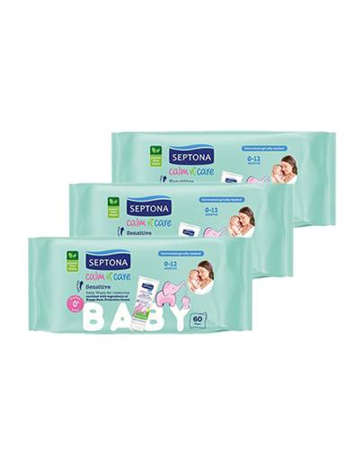 Septona Baby Sensitive Chusteczki nawilżane dla dzieci i niemowląt, 3 x 60 szt. - Apteka internetowa Melissa  