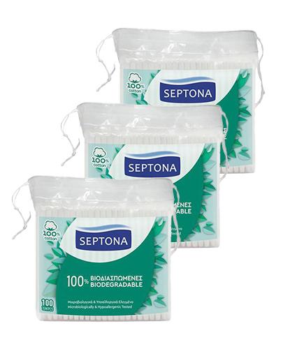  Septona Ecolife Biodegradowalne Patyczki higieniczne, 3 x 100 sztuk - Apteka internetowa Melissa  