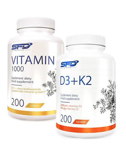  SFD Vitamin C 1000, 200 tabl. + SFD Nutrition D3 + K2 - 200 tabl. - Apteka internetowa Melissa  