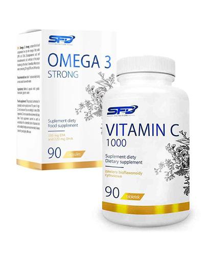  SFD Vitamin C 1000, 90 tabl. + SFD Omega 3 Strong, 90 kapsułek - Apteka internetowa Melissa  