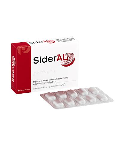  SiderAL, żelazo sukrosomalne, witamina C i B12, 20 kaps., cena, wskazania, opinie - Apteka internetowa Melissa  