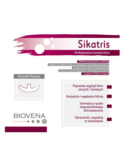 SIKATRIS Silikonowy plaster na blizny Kotwica podpiersiowa po zabiegach chirurgicznych piersi 25cm x 10cm - 1 szt.