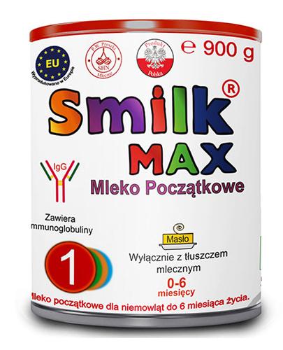 Smilk Max 1 Mleko początkowe - 900 g Dla noworodków i niemowląt do ukończenia 6 miesiąca życia - cena, opinie, stosowanie - Apteka internetowa Melissa  
