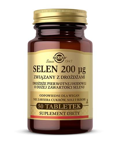 SOLGAR SELEN związany z drożdżami 200 mcg - 50 tabl.