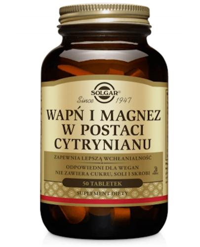 SOLGAR WAPŃ I MAGNEZ w postaci cytrynianu - 50 tabl. - Apteka internetowa Melissa