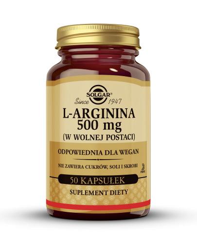 SOLGAR L-ARGININA 500 mg 50 kaps. - Apteka internetowa Melissa