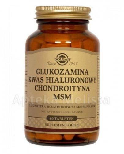 SOLGAR GLUKOZAMINA, KWAS HIALURONOWY, CHONDROITYNA MSM - 60 tabl. - Apteka internetowa Melissa