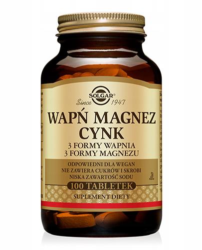 SOLGAR WAPŃ, MAGNEZ + CYNK - 100 tabl. - Apteka internetowa Melissa
