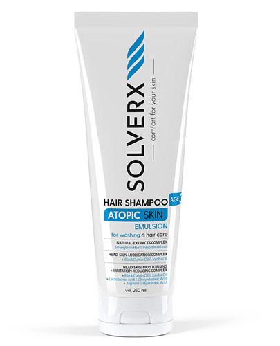 SOLVERX ATOPIC SKIN Szampon do włosów w postaci emulsji do skóry atopowej - 250 ml - cena, właściwości, opinie - Apteka internetowa Melissa