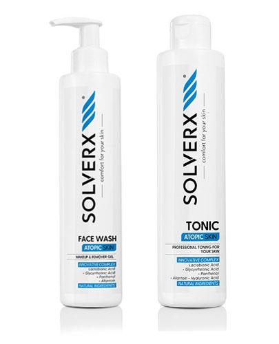 SOLVERX ATOPIC SKIN Żel do mycia twarzy i demakijażu - 200 ml + SOLVERX ATOPIC SKIN Tonik do skóry atopowej - 200 ml - Apteka internetowa Melissa
