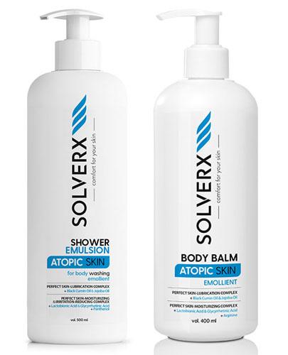 SOLVERX ATOPIC SKIN Żel - emulsja pod prysznic - 250 ml + SOLVERX ATOPIC SKIN Balsam do ciała do skóry atopowej - 200 ml - Apteka internetowa Melissa