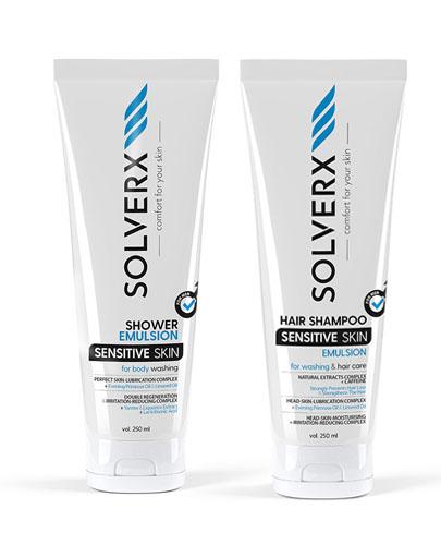 SOLVERX SENSITIVE SKIN FOR MEN Żel - emulsja pod prysznic - 250 ml + SOLVERX SENSITIVE SKIN FOR MEN Szampon do włosów w postaci emulsji - 250 ml - Apteka internetowa Melissa