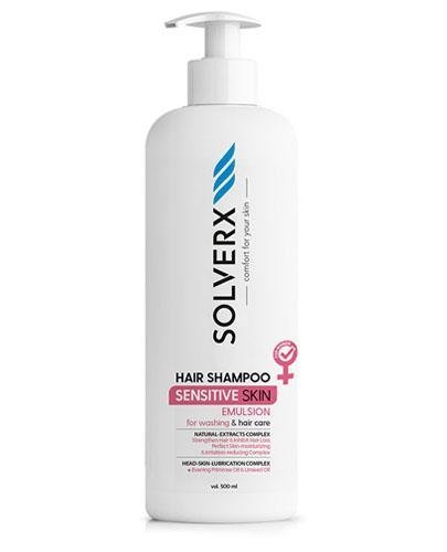 SOLVERX SENSITIVE SKIN FOR WOMEN Szampon do włosów w postaci emulsji do skóry wrażliwej - 500 ml - Apteka internetowa Melissa