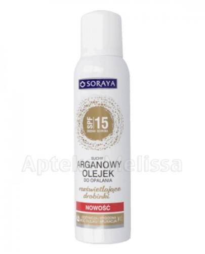 SORAYA Suchy arganowy olejek do opalania z rozświetlającymi drobinkami w sprayu SPF15 - 150 ml - Apteka internetowa Melissa