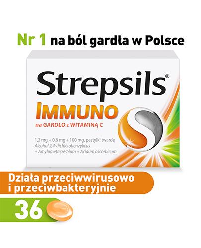 STREPSILS IMMUNO Na gardło z witaminą C - 36 past. - Apteka internetowa Melissa