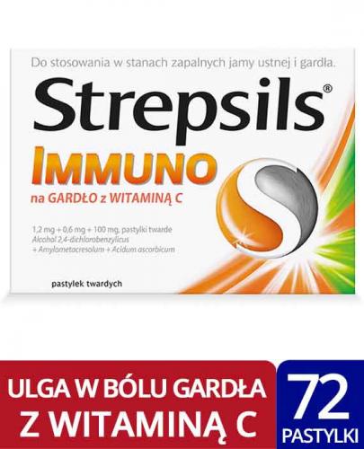  Strepsils Immuno na gardło z Witaminą C x 72tbl - Apteka internetowa Melissa  