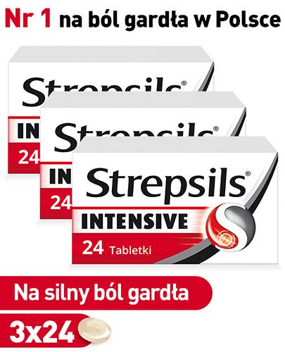  Strepsils Intensive na ostry ból gardła, przeciwzapalny, 3 x 24 tabletki do ssania - cena, opinie, właściwości  - Apteka internetowa Melissa  