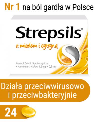STREPSILS Z MIODEM I CYTRYNĄ - 24 past. - Apteka internetowa Melissa